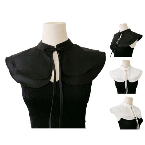 False Collar Layered Neck Ruffle Accessory For Gothic-Black 2
