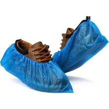Cubrezapatos desechables, azules, diseño más grueso y duradero, elástico que se estira para adaptarse a todos los tamaños de calzado,