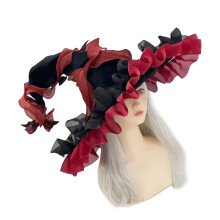 Breathable Elastic Witch Hat Halloween Cosplay Headgear for-Red