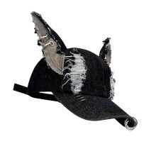 2000s Truckers Hat Metal Rings Ripped Fabric Baseball Hat-Black