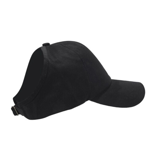 Ponytail Friendly Sport Headwear Soft Cotton Fabric for-Black