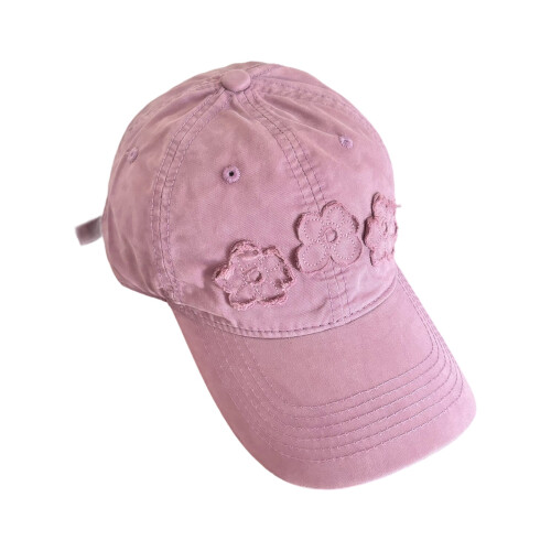 Breathable Acrylic Cap Artistic Embroidery Adjustable-Purple