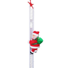Plüsch-Weihnachtsmann-Figur mit Kletterfunktion und Musik, elektrische Weihnachtsdekoration, festliche Atmosphäre, einfache Montage, verstellbare