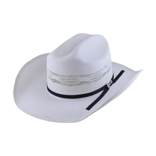 Unisex Adjustable Roll Brims Straw Hat for Women Men-White
