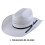 Unisex Adjustable Roll Brims Straw Hat for Women Men-White 6