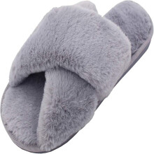 Zapatillas de casa cómodas y sin cordones para mujer, pantuflas de lujo y acogedoras con interior de felpa y acolchado de espuma viscoelástica,