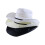 Unisex Adjustable Roll Brims Straw Hat for Women Men-White 3