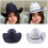 Unisex Adjustable Roll Brims Straw Hat for Women Men-White 5