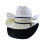Unisex Adjustable Roll Brims Straw Hat for Women Men-White 2