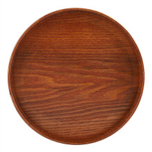 Dienblad van massief hout, klassiek decoratief bord met honingkleurige afwerking voor binnen- en buitengebruik, antislip ontwerp voor veilig