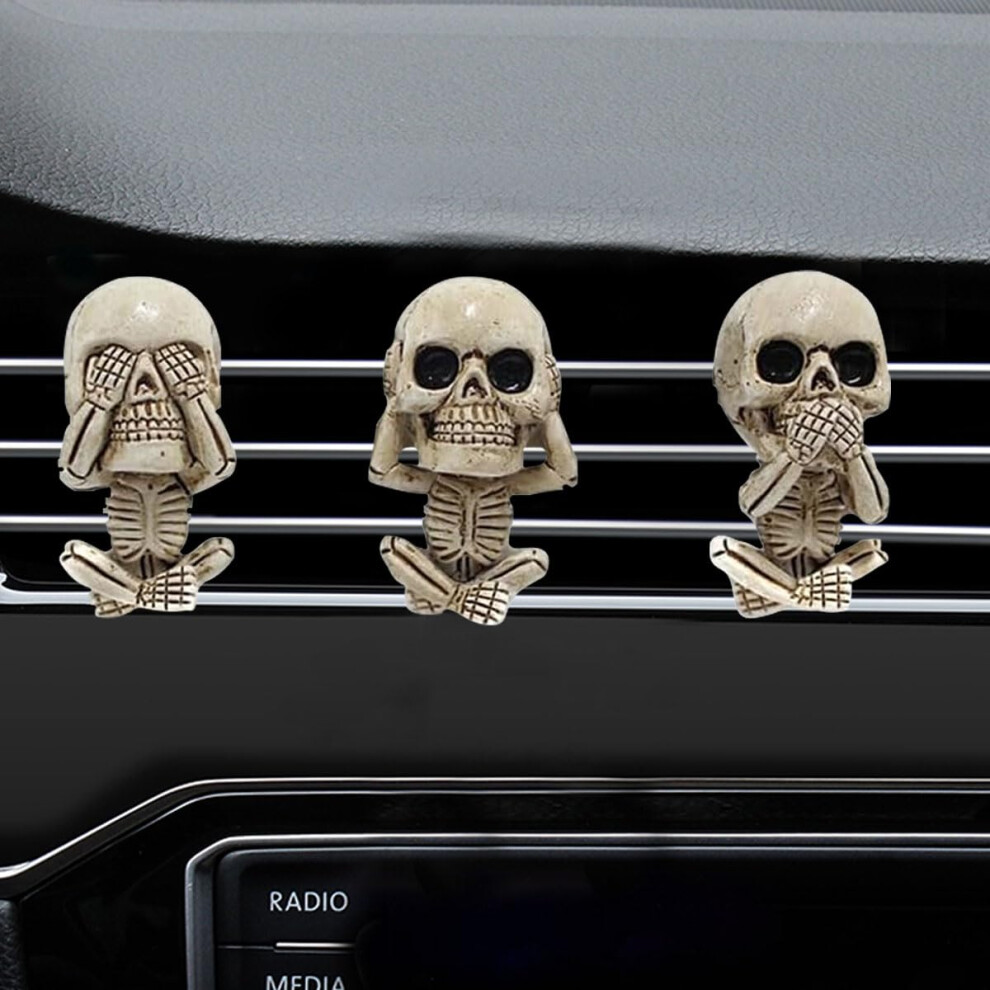 Halloween Skull Car Air Freshener Vent Clip, Cute Skeleton Aroma Diffuser Decoration 3Pcs 9339159916001