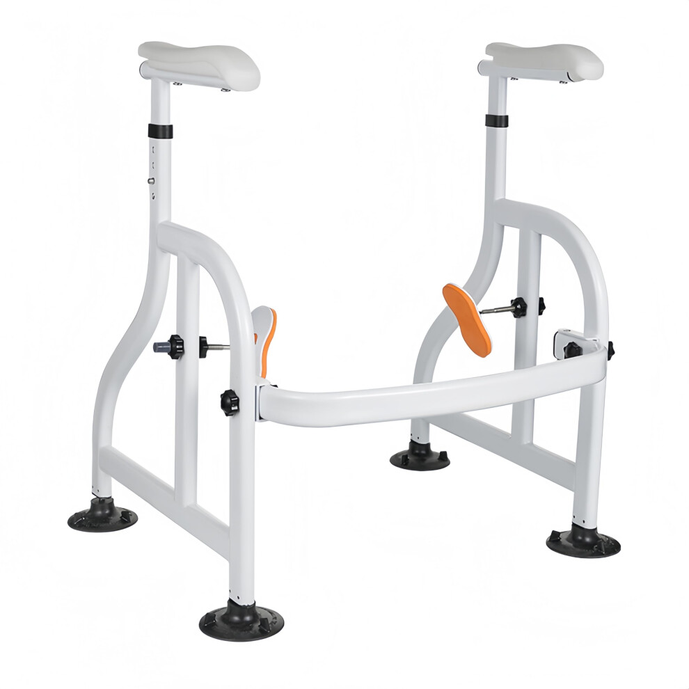 White Toilet Safety Rail With Adjustable Height Width, 150Kg Capacity, Nonslip Bathroom Grab Bar For Elderly Seniors Disabled
