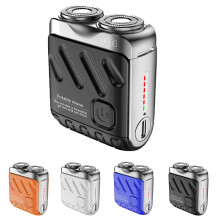 Electric Shaver with DualRing Rotary Blades, USB Rechargeable Beard Razor for Smooth Travel Shave