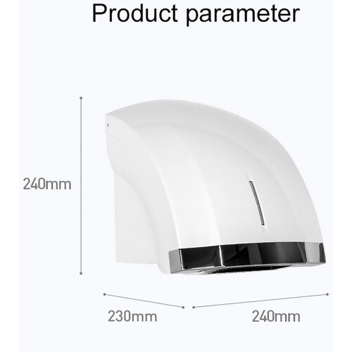 Automatic Commercial Hand Dryer with Infrared Sensor,  Speed Low Noise, Wall Mounted Silver Bathroom Model 2
