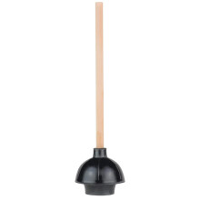 Heavy Duty Toilet Plunger with Double Thrust Suction, Long Wooden Handle, Bathroom and Sink Clog Remover