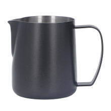 Pichet à lait pour latte art, pot à lait en acier inoxydable durable avec texture brossée, bec verseur double en V pour un contrôle précis, Rus
