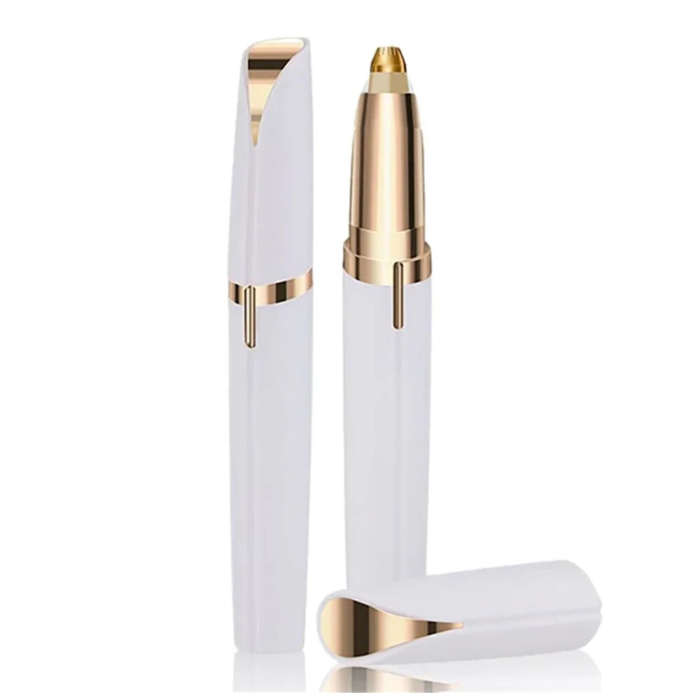 White Electric Eyebrow Trimmer Usb Rechargeable Painless Hair Removal Tool Mini Eyebrow Epilator