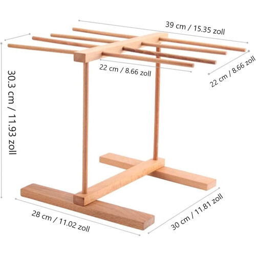Pasta Dryer Rack, Foldable Wooden Pasta Drying Stand, Kitchen Storage Rack 1