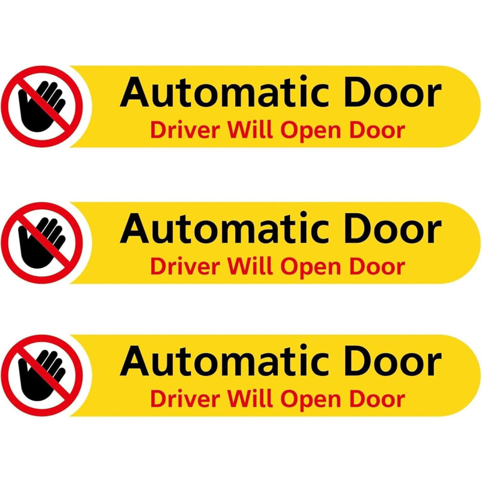 Automatic Door Sticker 3Pcs Waterproof Vinyl Vehicle Warning Decal 5X1in For Taxi Van Suv 9001264756154