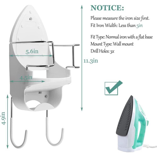 Ironing Board Hanger Wall Mount, Ironing Board Holder with Hook Board 1