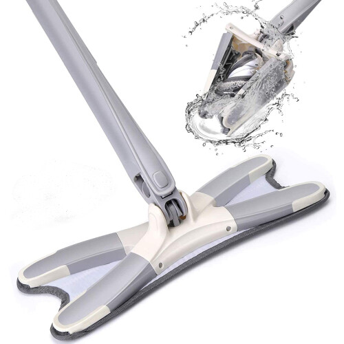 Mop de microfibra para uso úmido e seco, modelo X com microfibras superabsorventes para pisos sem poeira e sem manchas. 2