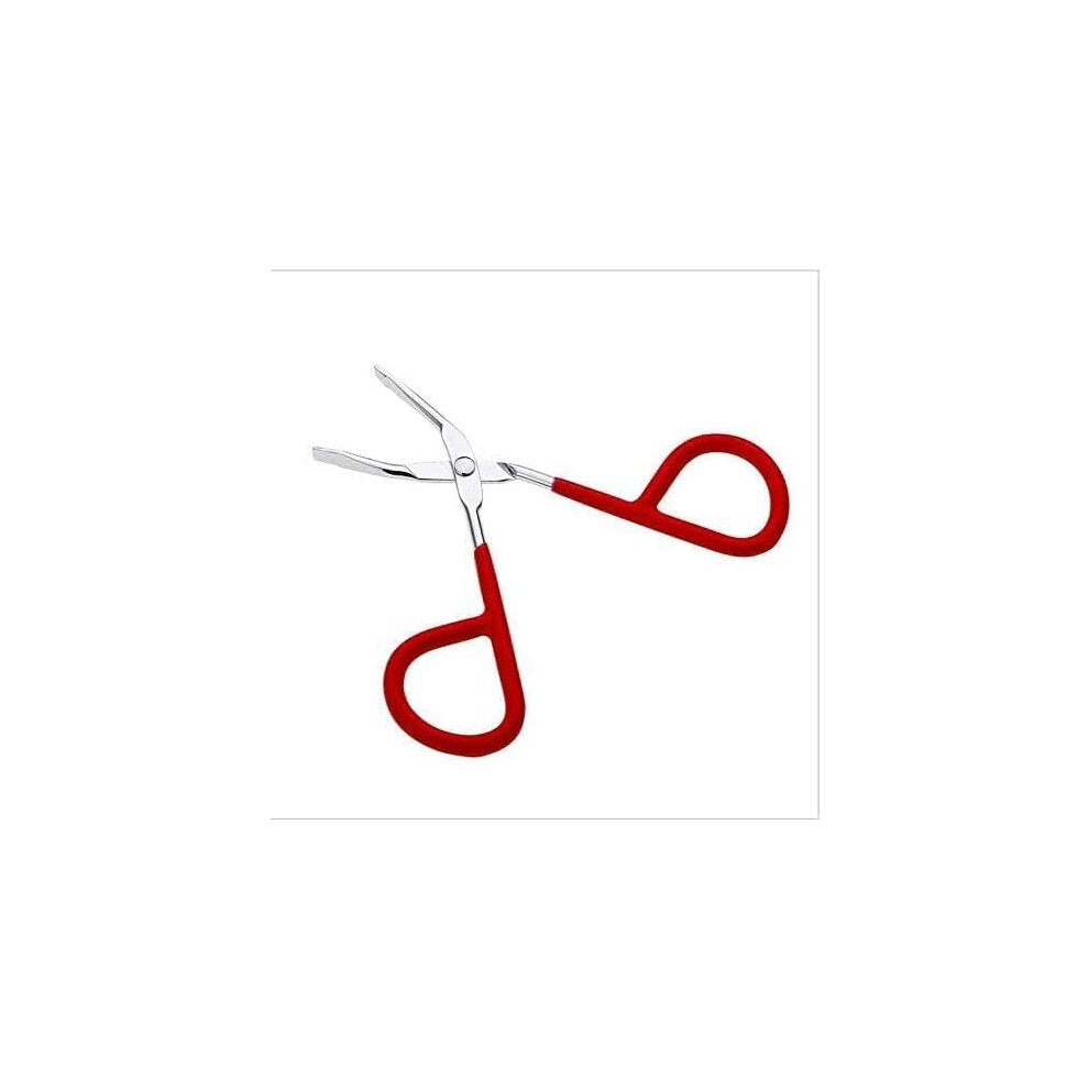 Eyebrow Tweezers Stainless Steel Slant Tip with Ergonomic Scissors Grip for Precision Hair Removal