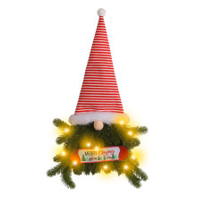 Maisíocht Saoire Fhéile Gnome Nollag Cniotáilte, Maisíocht Soilsithe LED Maisíocht Gnome Gleoite Fleasc Nollag In-athúsáidte Maisíocht