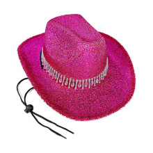Chapeau de mariée luxueux, chapeaux de Cowboy-Rose rouge
