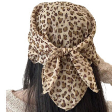 Foulard mouchoir tendance, imprimé léopard, doux-Couleur claire