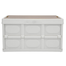 Aufbewahrungsbox mit herausnehmbarer Holzplatte, stapelbar und wasserdicht, verschönert Ihre Wohnräume (30 l)