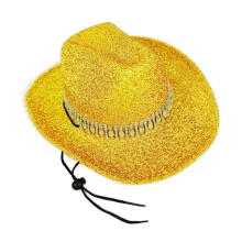 Chapeaux de cowboy luxueux à paillettes de cristal, chapeau-Or