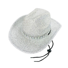 Chapeau de fête luxueux incrusté de strass et pour-Argent