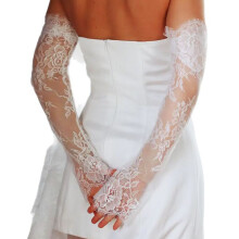Manches de bras de mariée, couvre-bras longs et-Blanc