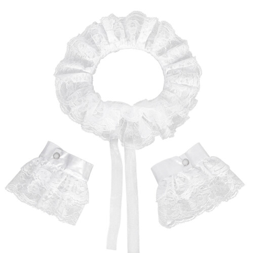 Manches de manchette à col à volants en dentelle pour-Ensemble