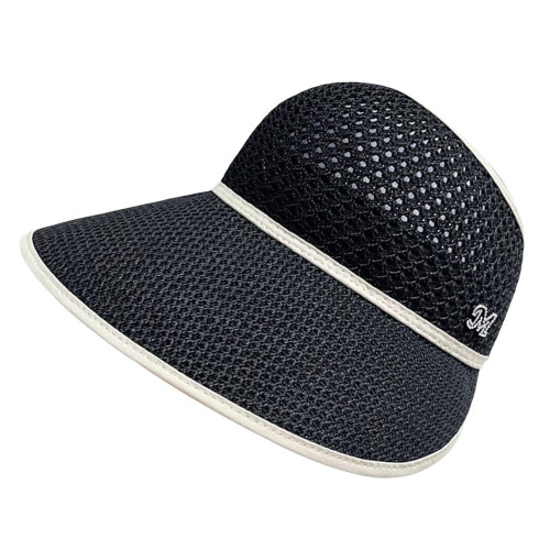 Chapeau de soleil en paille multi-usage pour femmes,-Noir
