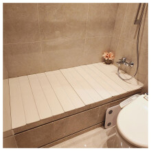 Folding Bathtub Cover Tray PVC Insulation Lid Dustproof Shelf for Spa or Reading 70x115cm White