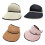 Chapeau de soleil en paille multi-usage pour femmes,-Noir 2