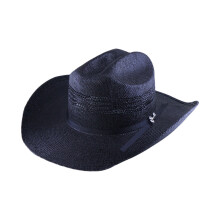 Unisex Adjustable Roll Brims Straw Hat for Women Men-Black