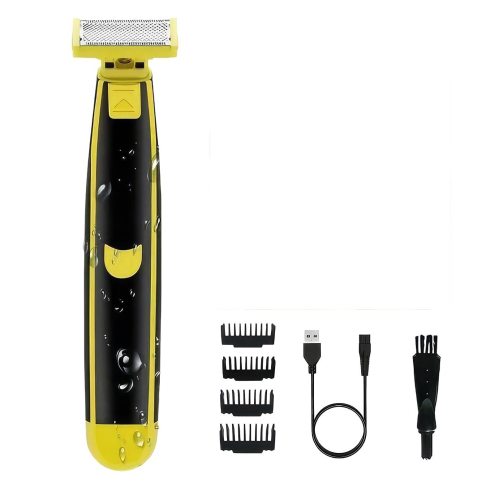 Men's Electric Shaver Waterproof Dual Blade Wet and Dry Razor USB Rechargeable Beard Trimmer