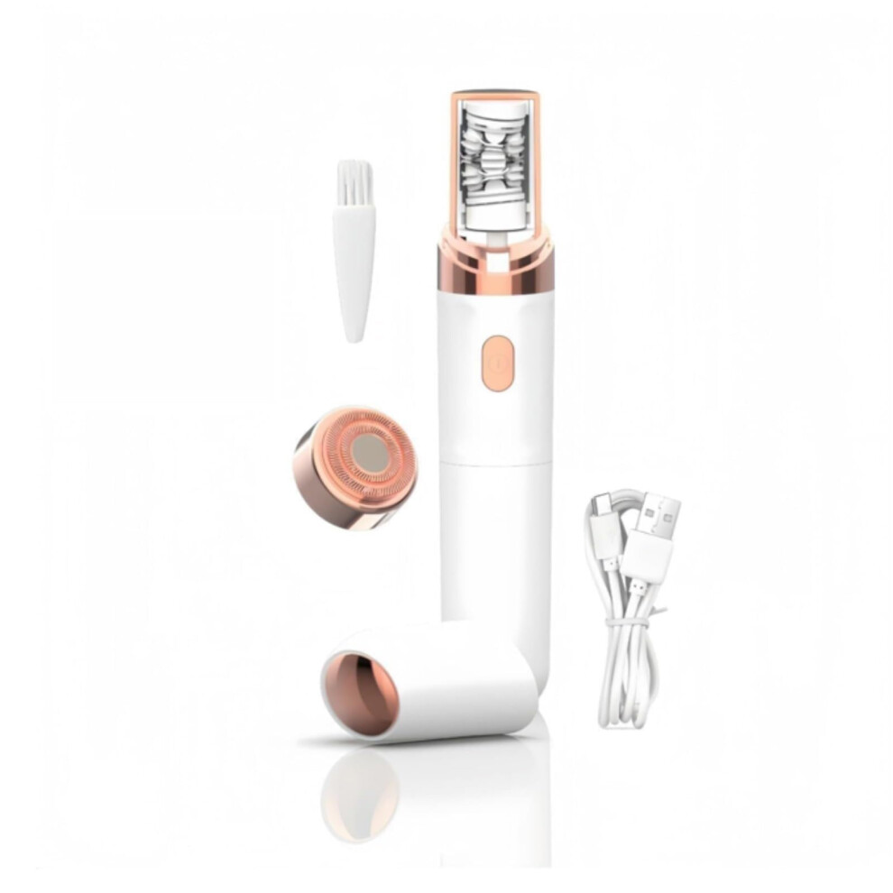White Facial Hair Remover And Women's Epilator 2In1 Waterproof Painless For Face And Body