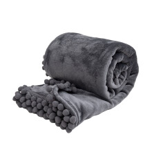 Flanel Gooi Deken Zacht Fuzzy Warm Ademend Effen Kleur-S Grijs
