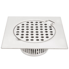 Caniveau de douche carré élégant, texture exceptionnelle, construction en acier inoxydable pour une durabilité et une résistance à la rouille