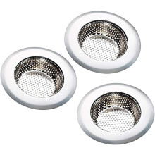 Colador de fregadero de cocina, construcción de acero inoxidable con microperforaciones antiobstrucción, para uso utilitario diario, apto para