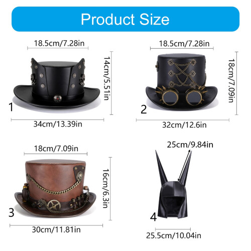 Chapeau élégant avec décorations de crâne, couvre-chef-FHT108BK 1