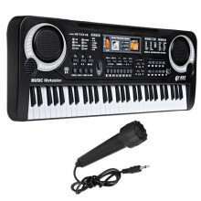Piano à clavier 61 touches avec microphone, jouet musical éducatif pour enfants b18534