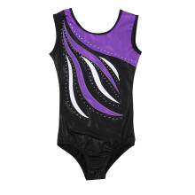 Justaucorps de danse athlétique pour filles, body de gymnastique sans manches à découpe triangle avec encolure ronde compatible avec un