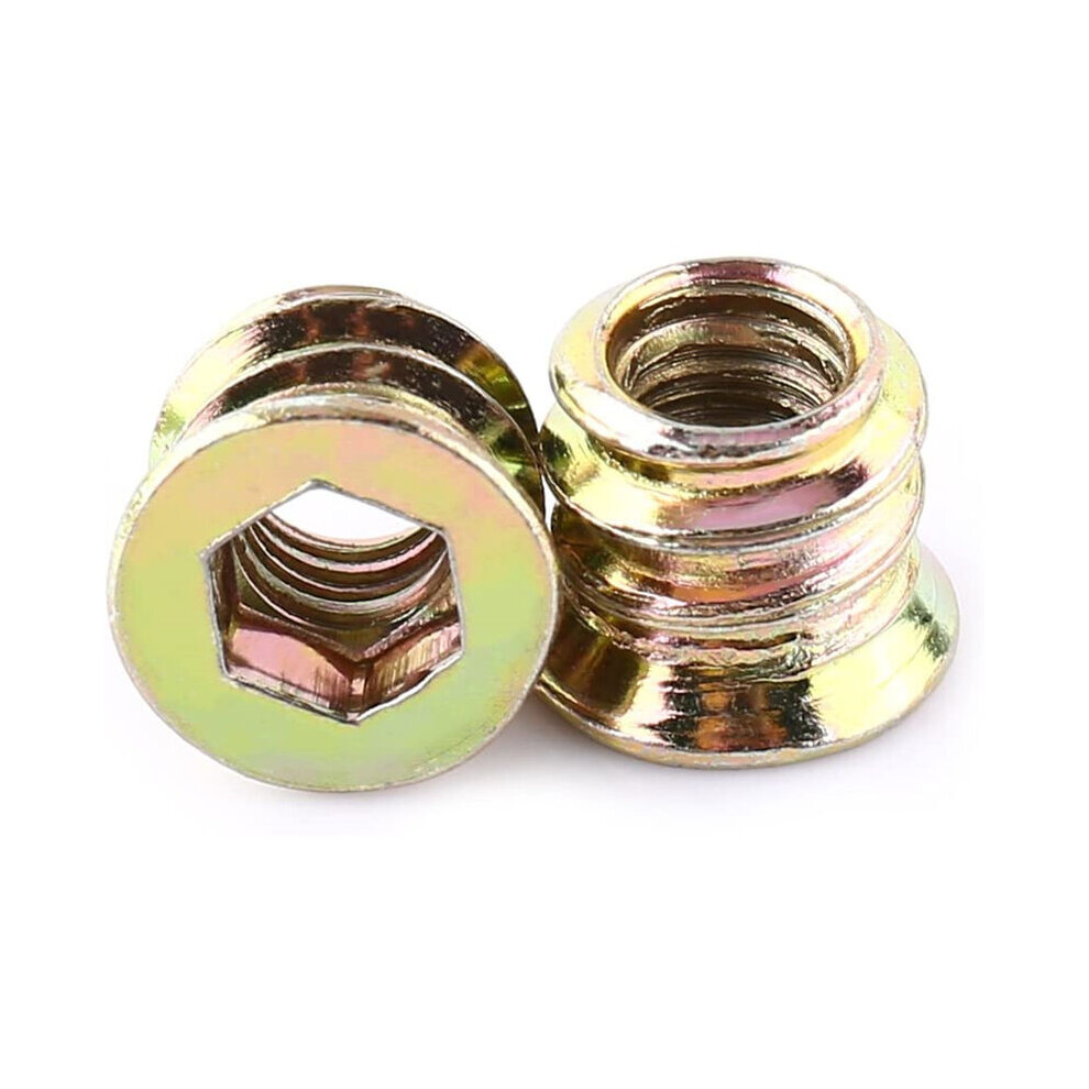 Threaded Inserts For Hardwood, Rust Resistance Zinc Plated Carbon Steel Furniture Bolt Fasteners With Internal Threads For Easy Installation, (20 Pcs) 9454554057934