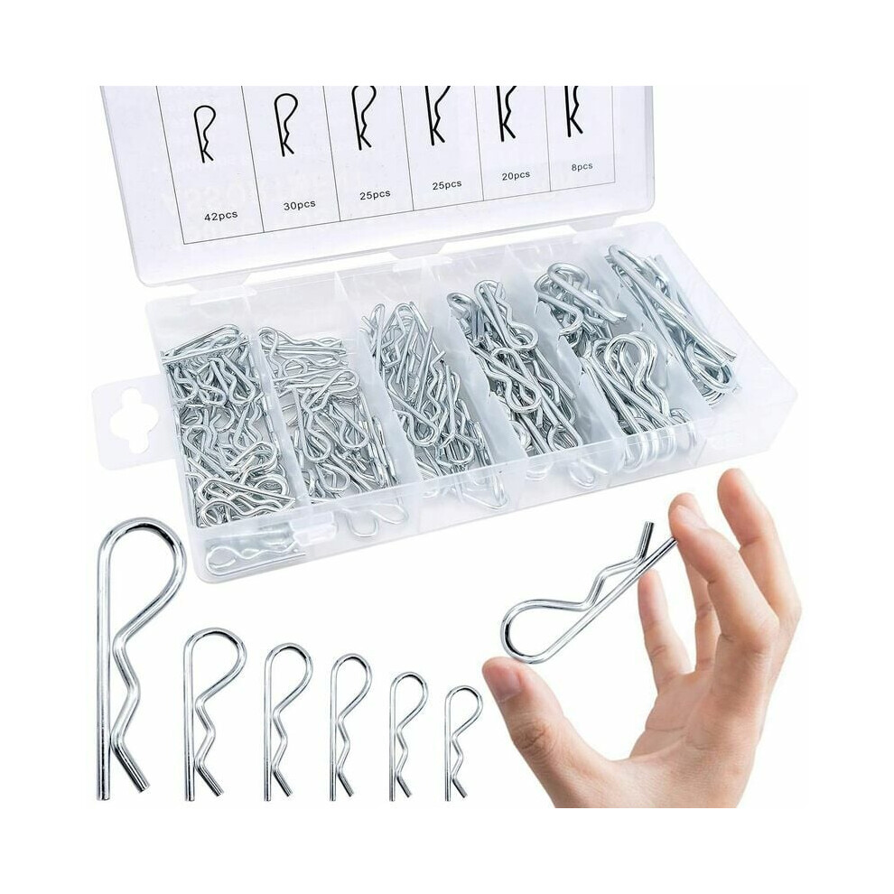 Assortment Kit Of Zinc Plated Cotter Pins, Corrosion-Resistant Hair Pin Style For Fast Secure Hold 9454554059570