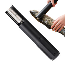 Fish Scale Remover Rechargeable Electric Fish Descaler, Cordless Stainless Steel Scraping Tool for Restaurants, Grilling Home Kitchens Black