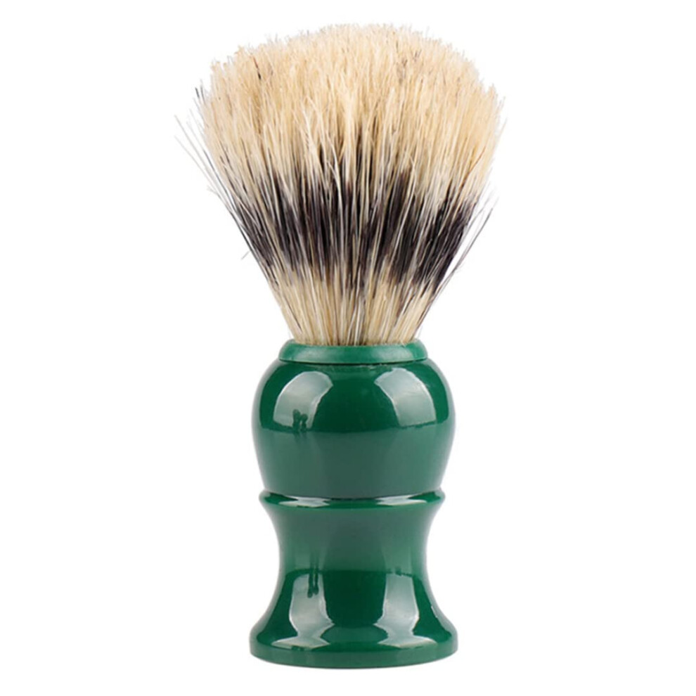 Green Soft Bristle Shaving Brush And Barber Neck Duster With Ergonomic Grip Easy To Clean